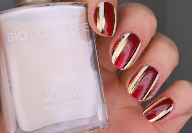Holiday Striped Nail Art